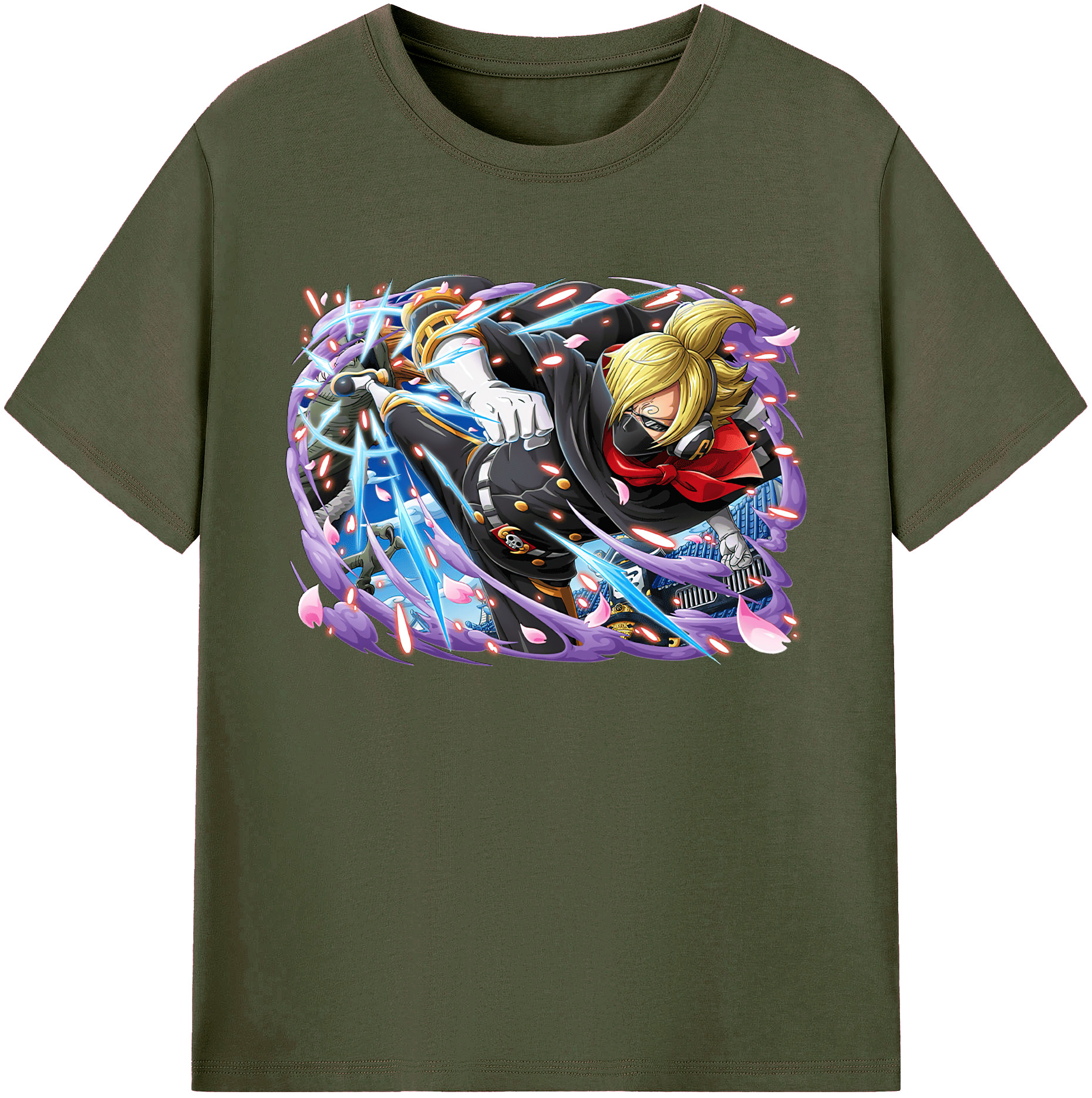 （画像用） ワンピース サンジ ONE PIECE Sanji 綿100％ メンズ半袖Tシャツ｜肌触りやわらか＆通気性